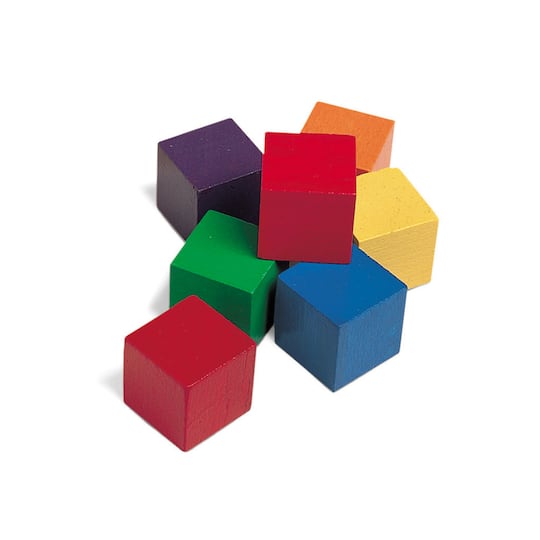Learning Resources 1&#x22; Wooden Color Cubes, 102 Pieces